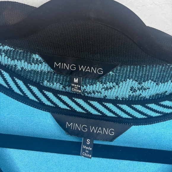 Ming Wang Blue Black Animal Print Cardigan Tank Top Set - Picture 8 of 10